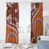 Hawaiian Hibiscus Tribal Vintage Motif Window Curtain Ver 5
