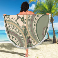 Hawaiian Hibiscus Tribal Vintage Motif Beach Blanket Ver 6