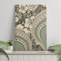 Hawaiian Hibiscus Tribal Vintage Motif Canvas Wall Art Ver 6