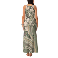 Hawaiian Hibiscus Tribal Vintage Motif Family Matching Tank Maxi Dress and Hawaiian Shirt Ver 6