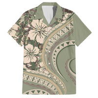 Hawaiian Hibiscus Tribal Vintage Motif Hawaiian Shirt Ver 6 LT9 Green Pastel - Polynesian Pride