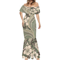 Hawaiian Hibiscus Tribal Vintage Motif Mermaid Dress Ver 6 LT9 - Polynesian Pride