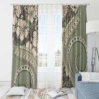Hawaiian Hibiscus Tribal Vintage Motif Window Curtain Ver 6