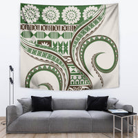 Hawaiian Hibiscus Tribal Vintage Motif Tapestry Ver 7 LT9 Green - Polynesian Pride
