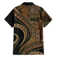 Hawaiian Hibiscus Tribal Vintage Motif Family Matching Tank Maxi Dress and Hawaiian Shirt Ver 8
