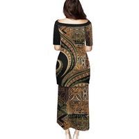 Hawaiian Hibiscus Tribal Vintage Motif Puletasi Ver 8 LT9 - Polynesian Pride