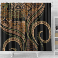 Hawaiian Hibiscus Tribal Vintage Motif Shower Curtain Ver 8
