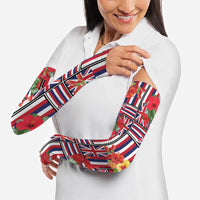 Hawaii Hibiscus Lei Arm Sleeves Hawaiian Flag Motif