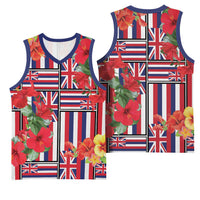 Hawaii Hibiscus Lei Basketball Jersey Hawaiian Flag Motif LT9 - Polynesian Pride