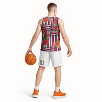 Hawaii Hibiscus Lei Basketball Jersey Hawaiian Flag Motif LT9 - Polynesian Pride