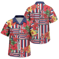 Hawaii Hibiscus Lei Family Matching Mermaid Dress and Hawaiian Shirt Hawaiian Flag Motif LT9 Son's Shirt Red - Polynesian Pride