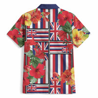 Hawaii Hibiscus Lei Hawaiian Shirt Hawaiian Flag Motif LT9 - Polynesian Pride