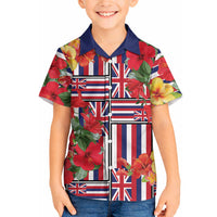 Hawaii Hibiscus Lei Hawaiian Shirt Hawaiian Flag Motif LT9 - Polynesian Pride