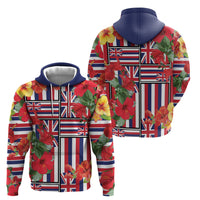 Hawaii Hibiscus Lei Hoodie Hawaiian Flag Motif LT9 - Polynesian Pride