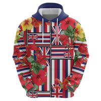 Hawaii Hibiscus Lei Hoodie Hawaiian Flag Motif LT9 - Polynesian Pride