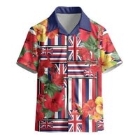 Hawaii Hibiscus Lei Kid Hawaiian Shirt Hawaiian Flag Motif LT9 - Polynesian Pride