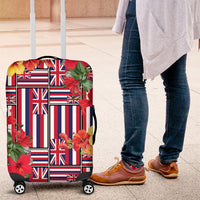 Hawaii Hibiscus Lei Luggage Cover Hawaiian Flag Motif LT9 Red - Polynesian Pride