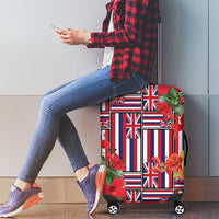 Hawaii Hibiscus Lei Luggage Cover Hawaiian Flag Motif LT9 - Polynesian Pride