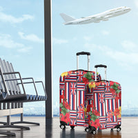 Hawaii Hibiscus Lei Luggage Cover Hawaiian Flag Motif LT9 - Polynesian Pride