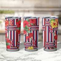 Hawaii Hibiscus Lei Tumbler Cup Hawaiian Flag Motif