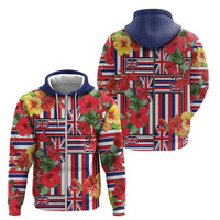 Hawaii Hibiscus Lei Zip Hoodie Hawaiian Flag Motif LT9 - Polynesian Pride