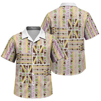 Hawaii Lokelani Pikake Lei Family Matching Mermaid Dress and Hawaiian Shirt Hawaiian Flag Motif LT9 Son's Shirt White - Polynesian Pride