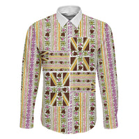 Hawaii Lokelani Pikake Lei Family Matching Puletasi and Hawaiian Shirt Hawaiian Flag Motif LT9 Daughter's Dress White - Polynesian Pride