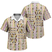 Hawaii Lokelani Pikake Lei Family Matching Tank Maxi Dress and Hawaiian Shirt Hawaiian Flag Motif LT9 Son's Shirt White - Polynesian Pride