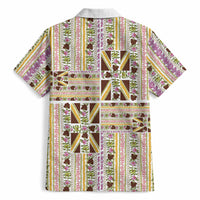 Hawaii Lokelani Pikake Lei Hawaiian Shirt Hawaiian Flag Motif LT9 - Polynesian Pride