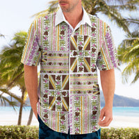 Hawaii Lokelani Pikake Lei Hawaiian Shirt Hawaiian Flag Motif LT9 - Polynesian Pride
