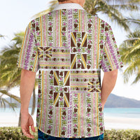Hawaii Lokelani Pikake Lei Hawaiian Shirt Hawaiian Flag Motif LT9 - Polynesian Pride