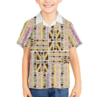Hawaii Lokelani Pikake Lei Hawaiian Shirt Hawaiian Flag Motif LT9 - Polynesian Pride