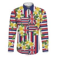 Hawaii Plumeria Lei Family Matching Puletasi and Hawaiian Shirt Hawaiian Flag Motif LT9 Daughter's Dress Red - Polynesian Pride