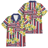 Hawaii Plumeria Lei Family Matching Tank Maxi Dress and Hawaiian Shirt Hawaiian Flag Motif LT9 Dad's Shirt - Short Sleeve Red - Polynesian Pride