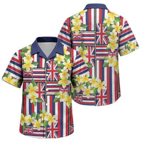 Hawaii Plumeria Lei Family Matching Tank Maxi Dress and Hawaiian Shirt Hawaiian Flag Motif LT9 Son's Shirt Red - Polynesian Pride