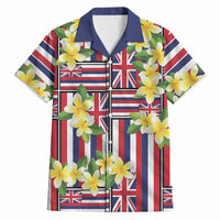 Hawaii Plumeria Lei Hawaiian Shirt Hawaiian Flag Motif LT9 Red - Polynesian Pride
