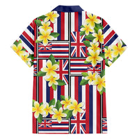 Hawaii Plumeria Lei Hawaiian Shirt Hawaiian Flag Motif LT9 - Polynesian Pride