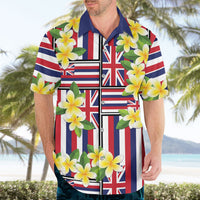 Hawaii Plumeria Lei Hawaiian Shirt Hawaiian Flag Motif LT9 - Polynesian Pride