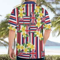 Hawaii Plumeria Lei Hawaiian Shirt Hawaiian Flag Motif LT9 - Polynesian Pride