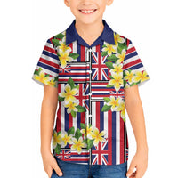 Hawaii Plumeria Lei Hawaiian Shirt Hawaiian Flag Motif LT9 - Polynesian Pride