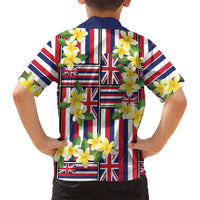 Hawaii Plumeria Lei Hawaiian Shirt Hawaiian Flag Motif LT9 - Polynesian Pride
