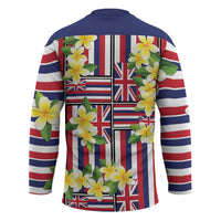 Hawaii Plumeria Lei Hockey Jersey Hawaiian Flag Motif