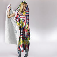 Hawaii Plumeria Lei Hooded Blanket Hawaiian Flag Motif