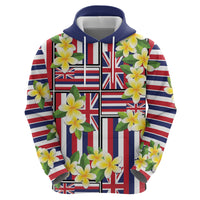 Hawaii Plumeria Lei Hoodie Hawaiian Flag Motif LT9 - Polynesian Pride