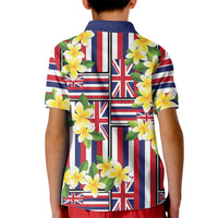 Hawaii Plumeria Lei Kid Polo Shirt Hawaiian Flag Motif