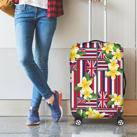 Hawaii Plumeria Lei Luggage Cover Hawaiian Flag Motif