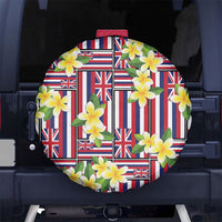 Hawaii Plumeria Lei Spare Tire Cover Hawaiian Flag Motif