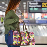 Hawaii Plumeria Lei Travel Bag Hawaiian Flag Motif