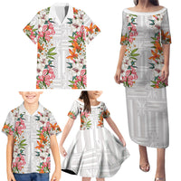 Hawaii Tropical Twist Lei Family Matching Puletasi and Hawaiian Shirt Hawaiian Flag Motif LT9 - Polynesian Pride