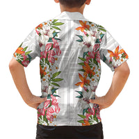 Hawaii Tropical Twist Lei Kid Hawaiian Shirt Hawaiian Flag Motif LT9 - Polynesian Pride